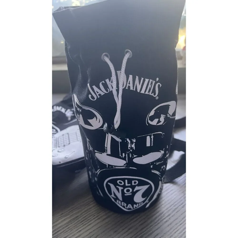 Three Jack Daniels Black Limited Edition Canvas Cinch Sack Bags Guitar Drums